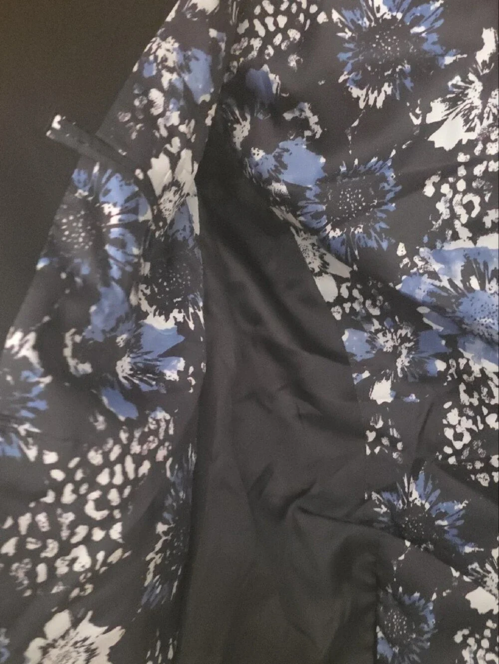Classic Black Men's Blazer with Blue Floral Lining